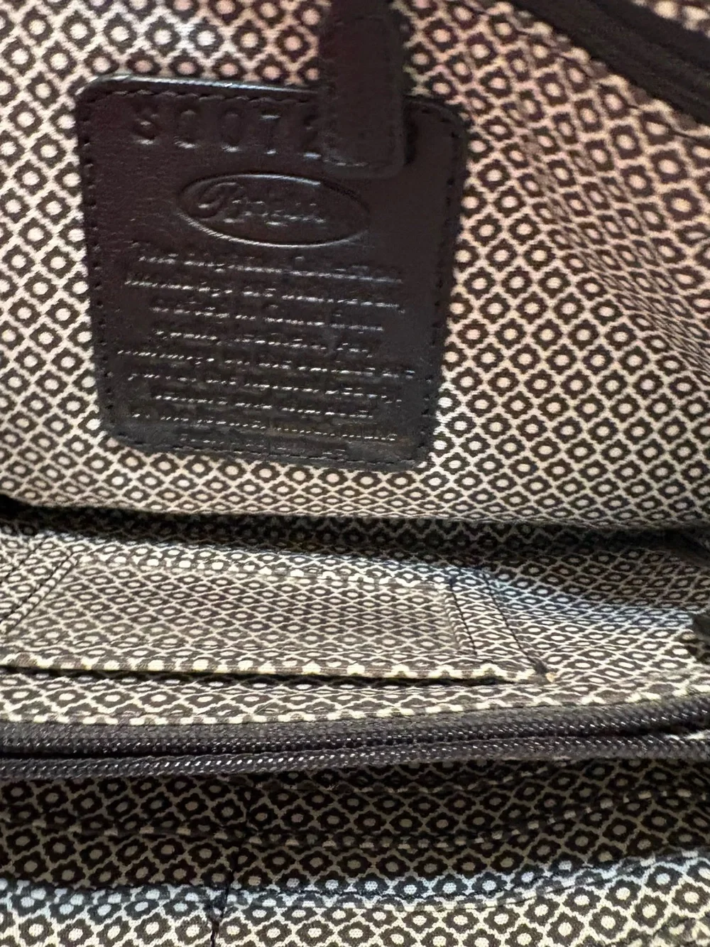 Brighton Brown Croc-Embossed Crossbody with Black Trim